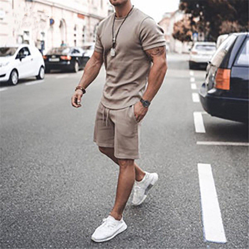 Sporty Leisure Two-Piece - Short Sleeve Shirt and Shorts Set
