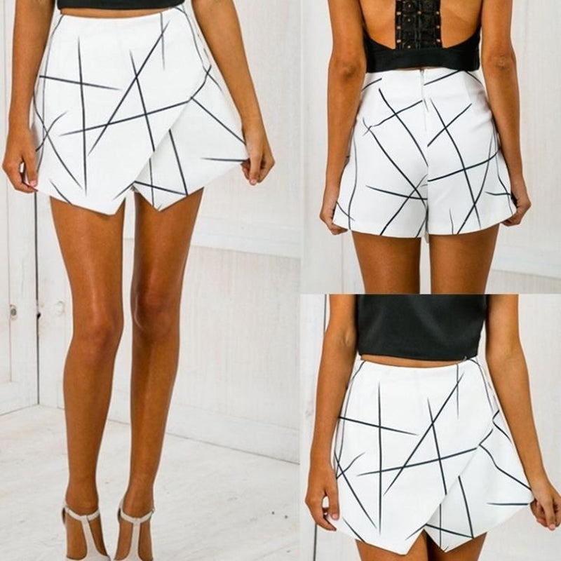 Hot Geometric Ladies Shorts Skirts Women Summer Shorts Women