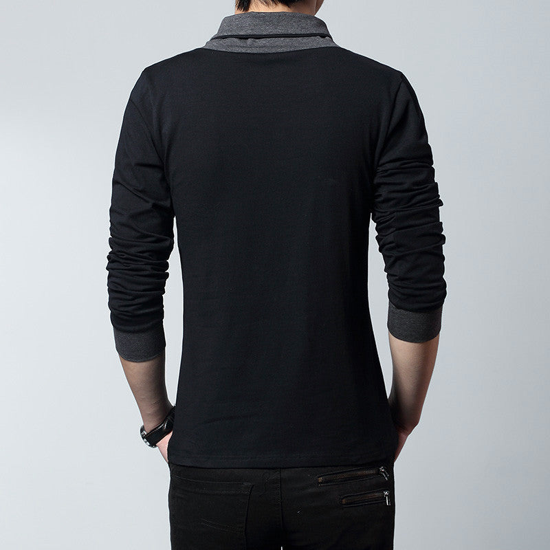 New Autumn Men's V-Neck T-Shirt