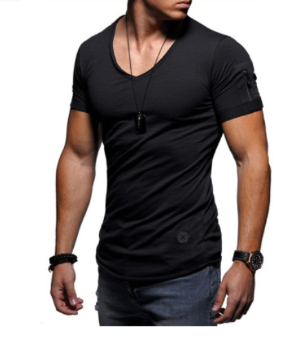 Youthful Men's V-Neck Short-Sleeved Shirt