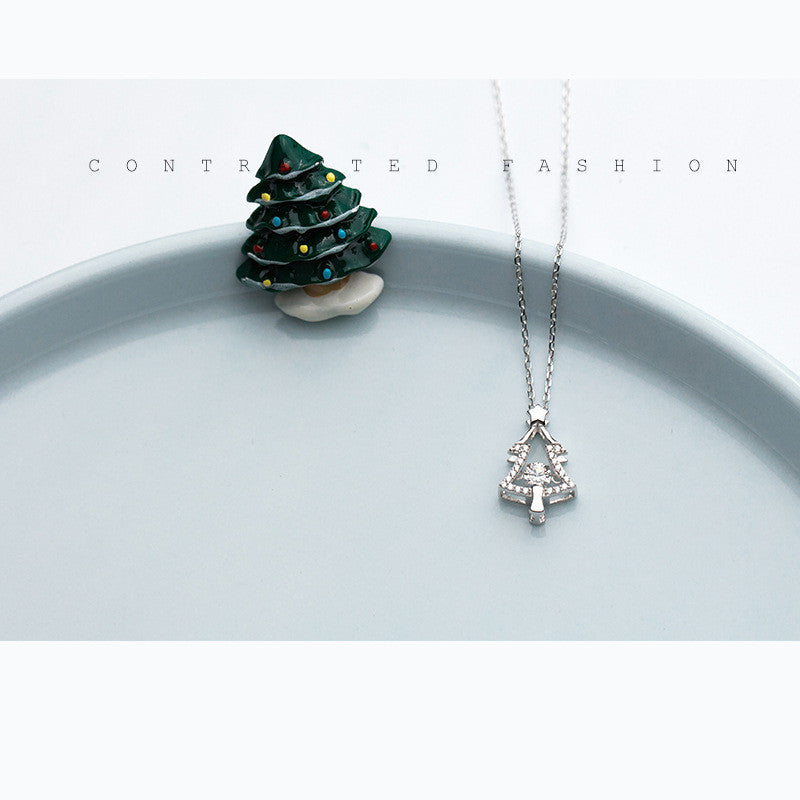 Sterling Silver Christmas Tree Clavicle Chain