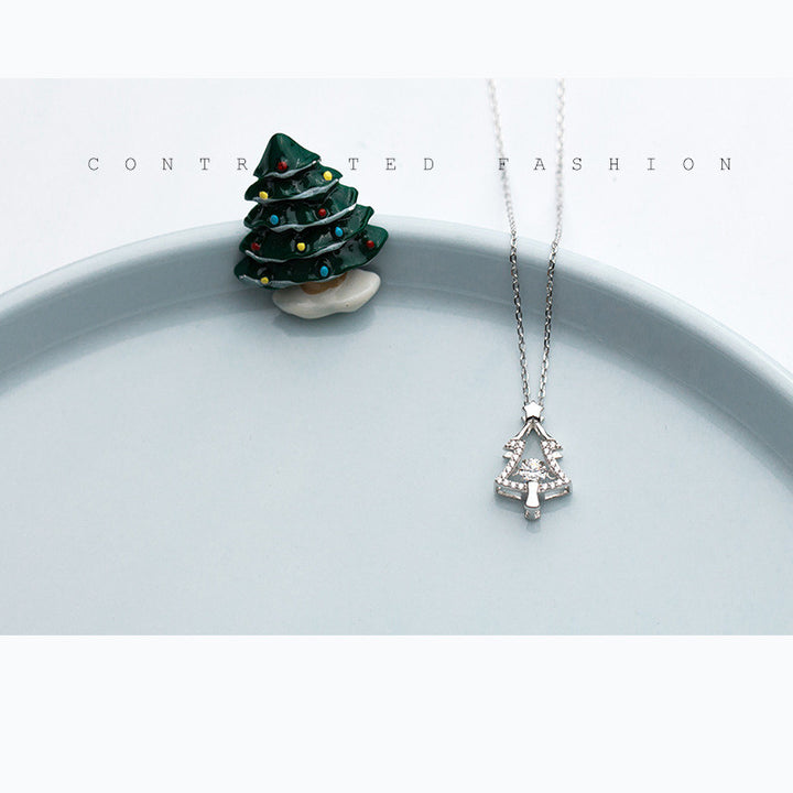 Sterling Silver Christmas Tree Clavicle Chain