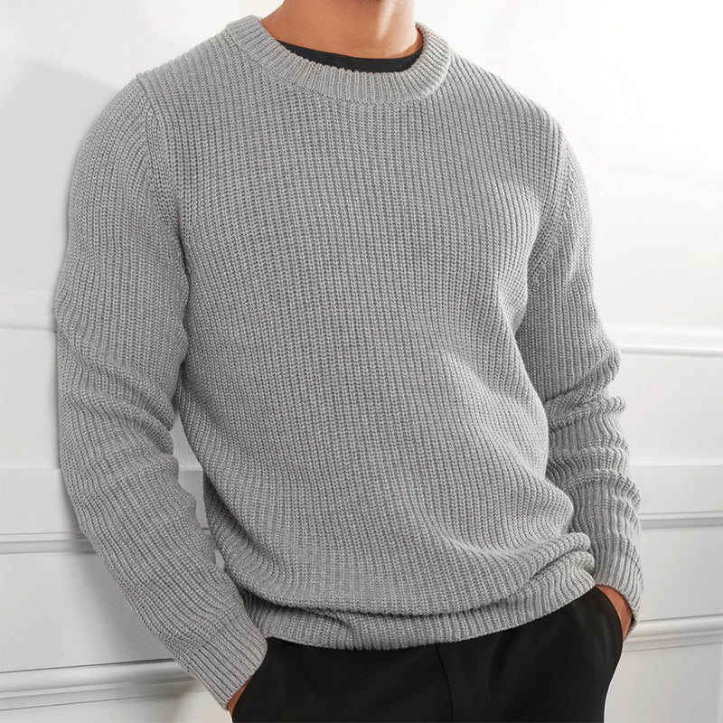 Casual Men's Solid Color Top Sweater Knitted Pullover