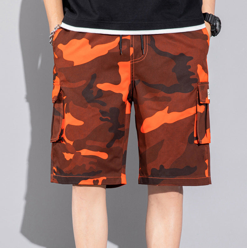 Casual Drawstring Cargo Multi Pocket Men's Beach Shorts