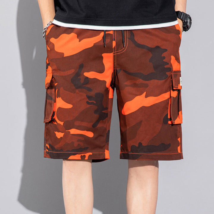 Casual Drawstring Cargo Multi Pocket Men's Beach Shorts