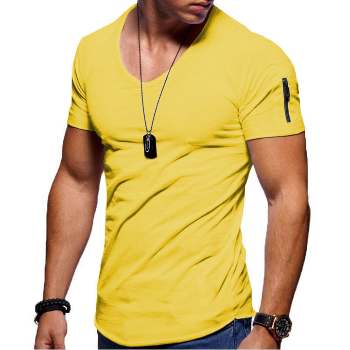 Youthful Men's V-Neck Short-Sleeved Shirt