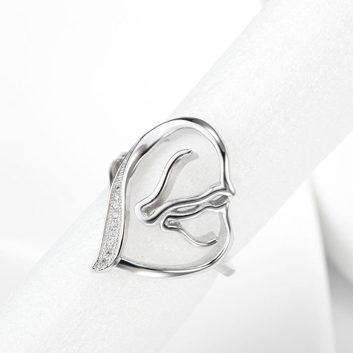 S925 Sterling Silver Horse Head Ring