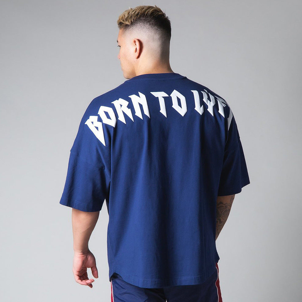 Men's Fitness Loose Top Elastic Short Sleeve