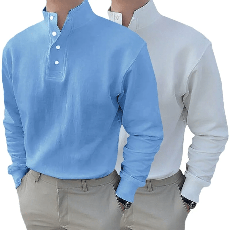 Gentleman's Stand-up Collar Long-sleeved Shirt