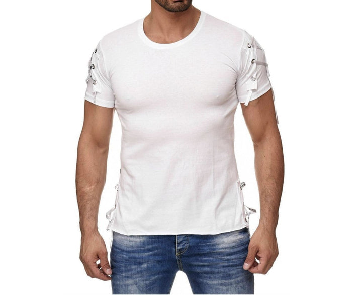 Solid Slim Fit Sports Collarless Youth Cuff T-Shirt