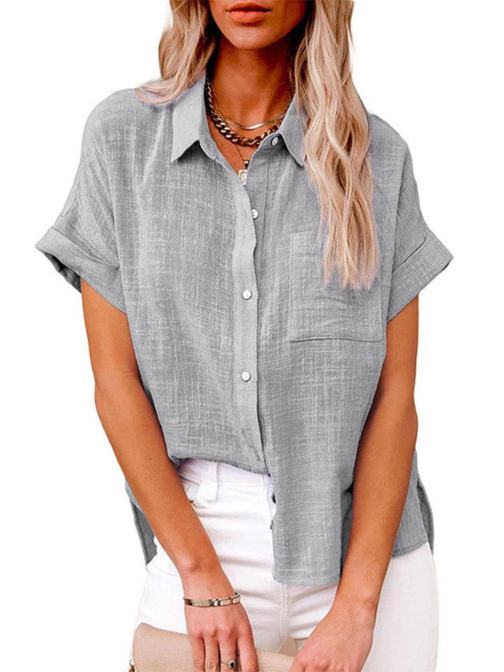 Solid Color Casual Loose Women's Patchwork Pocket Cardigan