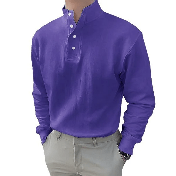 Gentleman's Stand-up Collar Long-sleeved Shirt