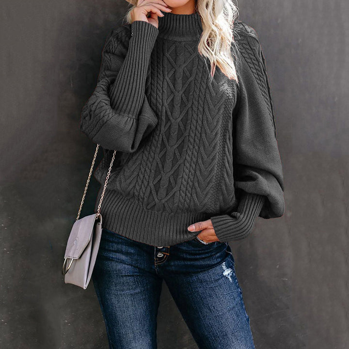 Ladies Loose Long-sleeved Knitted Solid Color Sweater