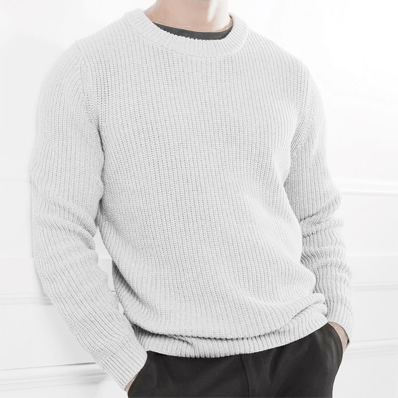 Casual Men's Solid Color Top Sweater Knitted Pullover