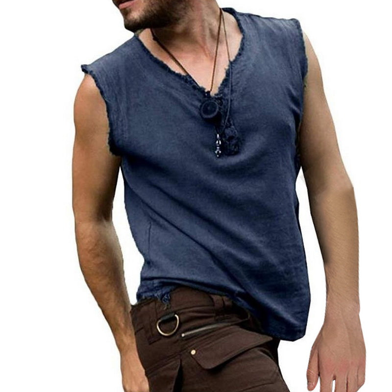 V-Neck Casual Sleeveless T-Shirt - Clevecorner