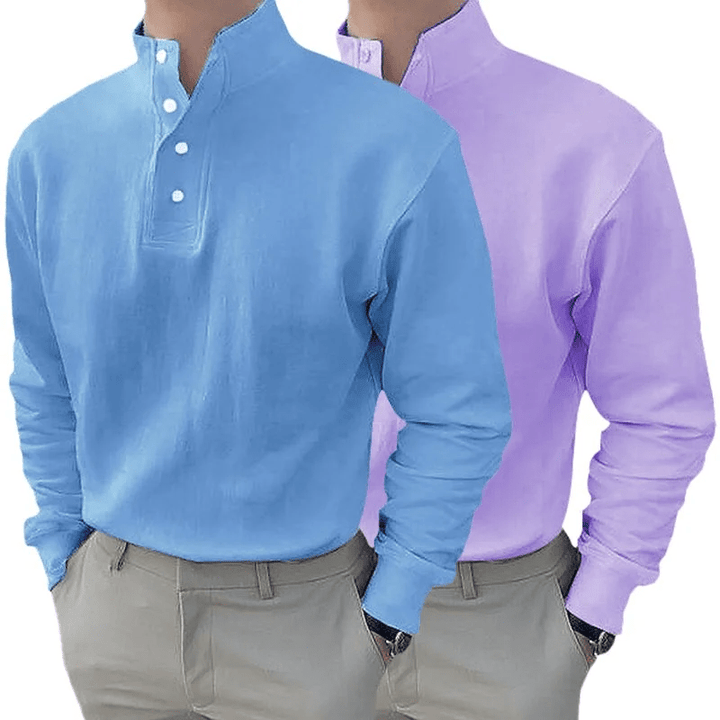 Gentleman's Stand-up Collar Long-sleeved Shirt