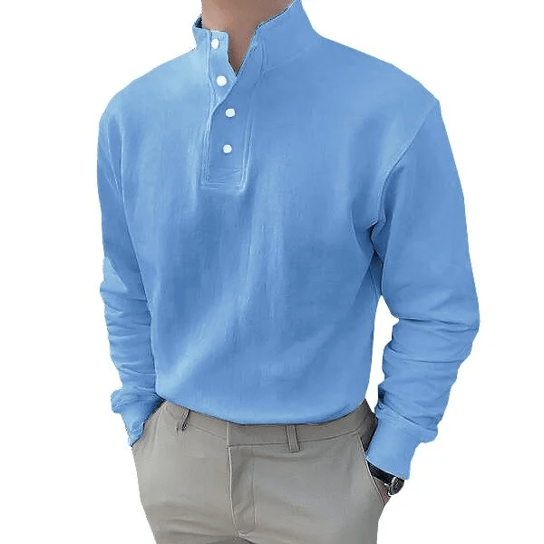 Gentleman's Stand-up Collar Long-sleeved Shirt