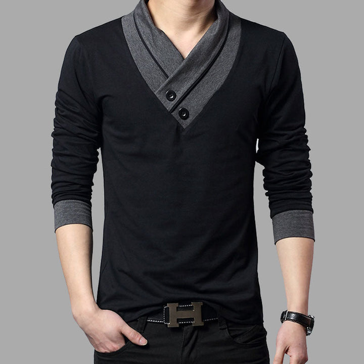 New Autumn Men's V-Neck T-Shirt