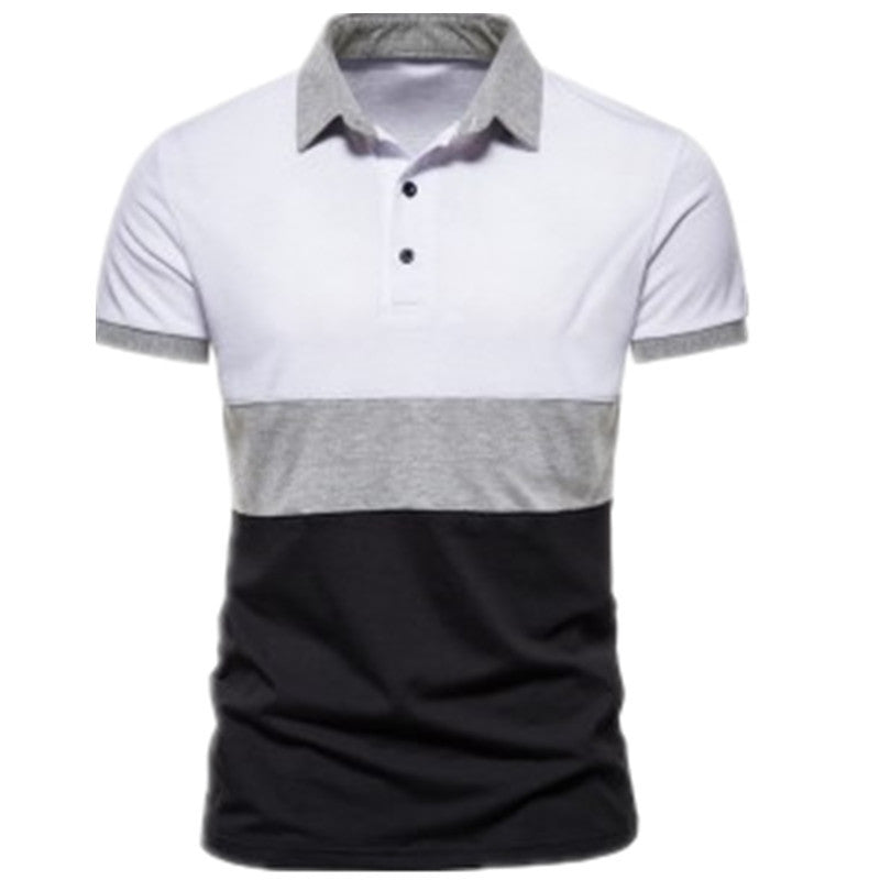 Men's Summer Short Sleeved Striped Color Scheme