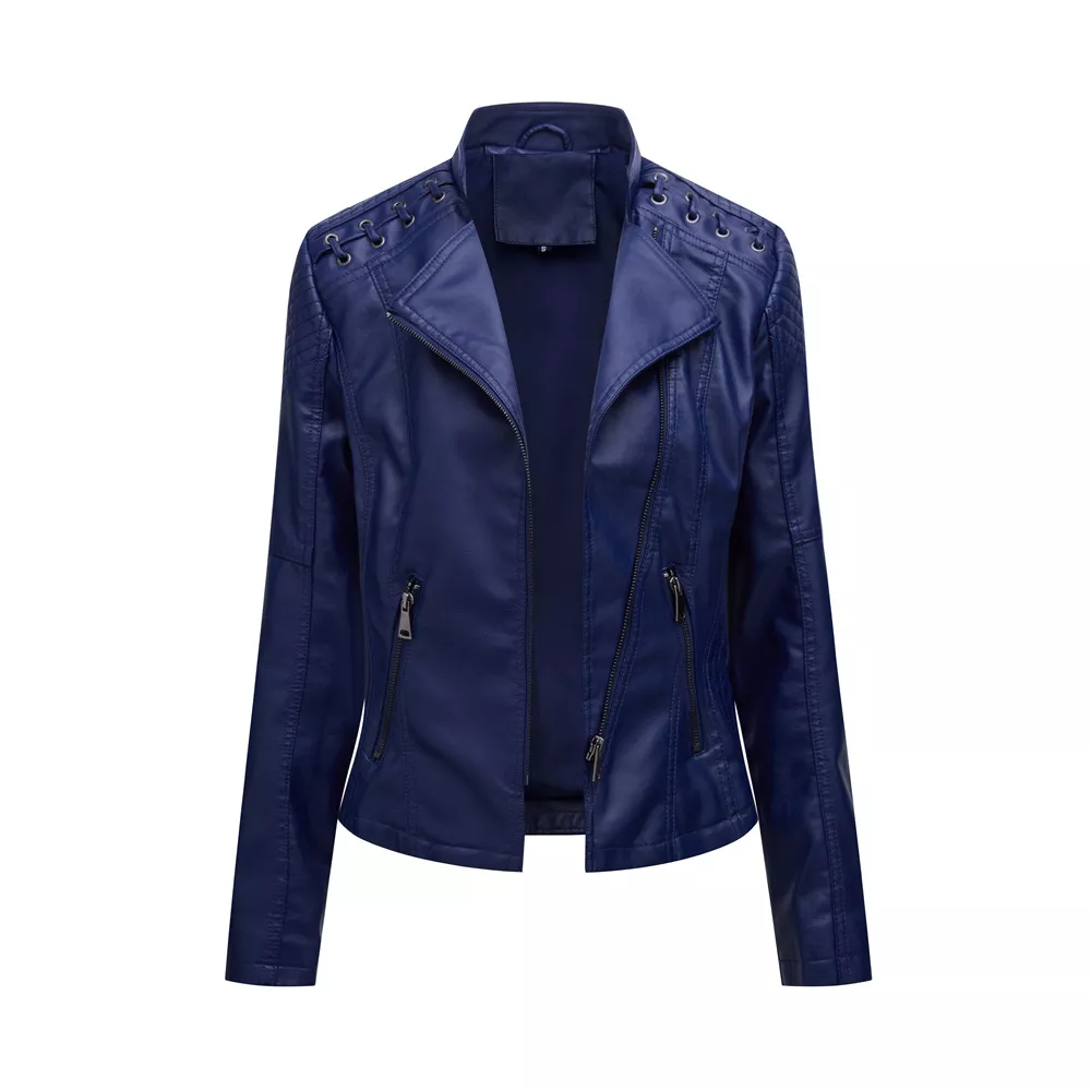 Clevecorner™ Handmade Front Zip Leather Jacket