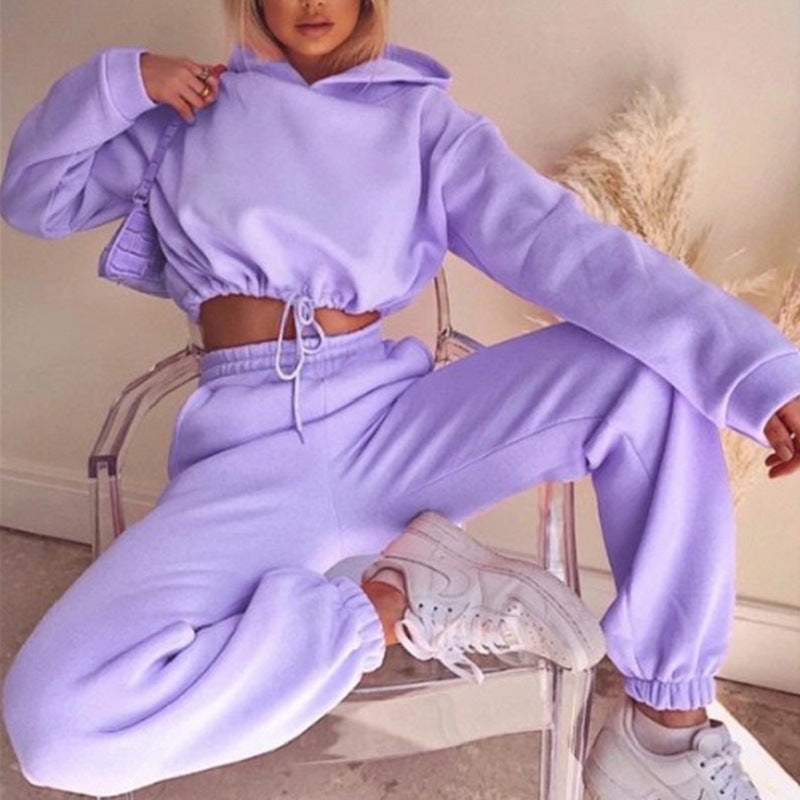 Women's Jogging Ensemble Set Long Sleeve Hoodie & Comfy Sweatsuit