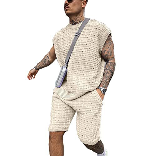Men's Two-Piece Short-Sleeved Shirt and Shorts Set