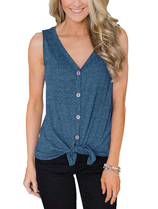 Women's V-Neck Sleeveless Bottoming Shirt Top - Clevecorner