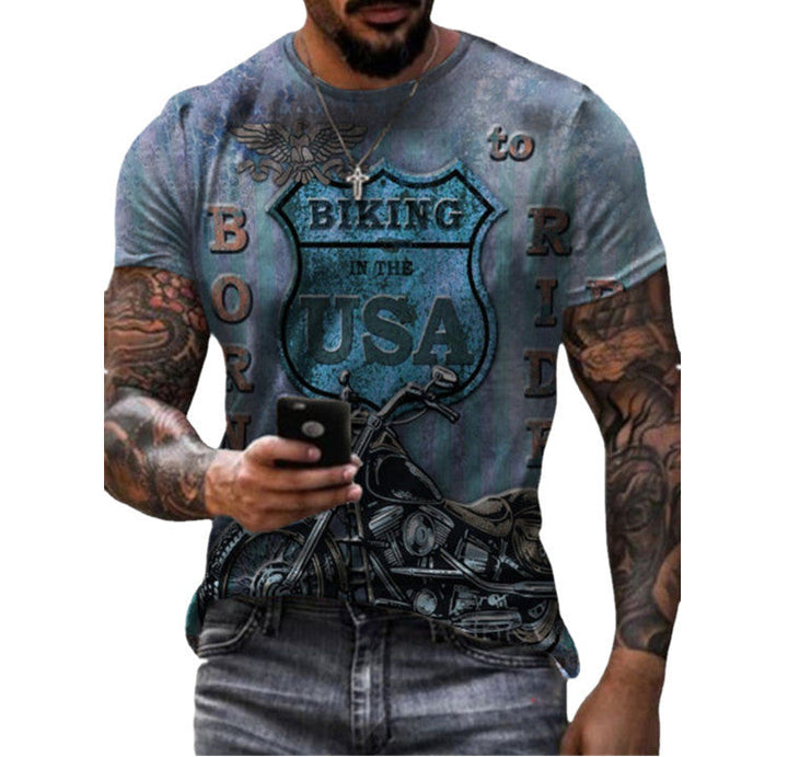 Summer Sports 3D Printed Men's Slim Fit T-Shirt: European and American Style