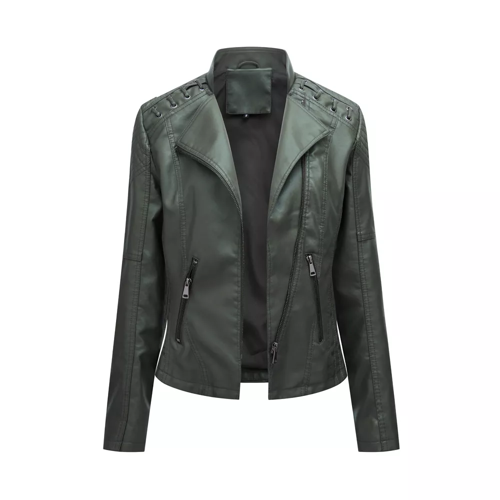 Clevecorner™ Handmade Front Zip Leather Jacket