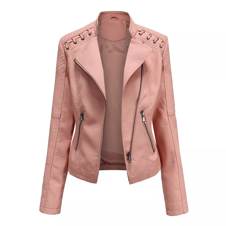 Clevecorner™ Handmade Front Zip Leather Jacket