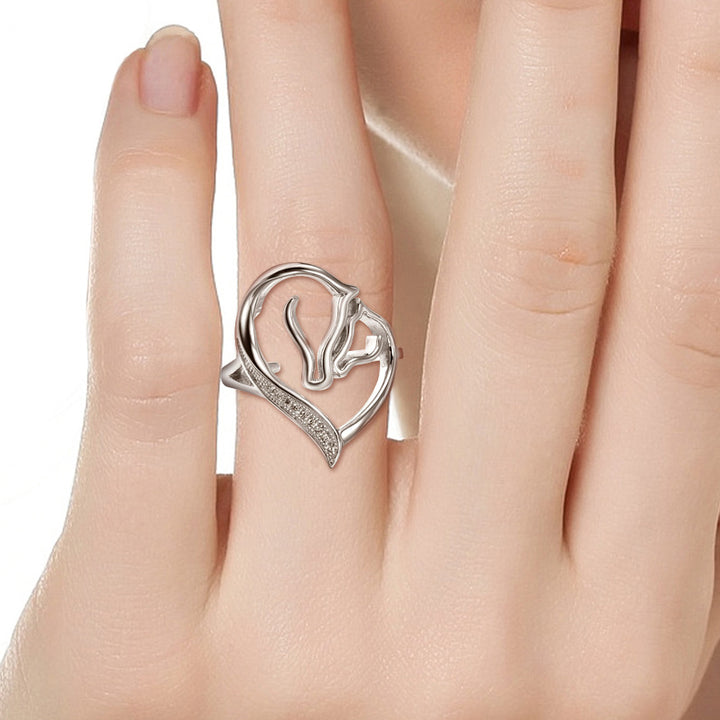 S925 Sterling Silver Horse Head Ring