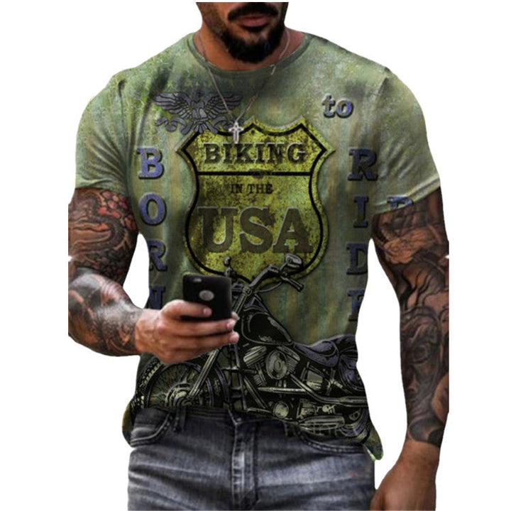 Summer Sports 3D Printed Men's Slim Fit T-Shirt: European and American Style