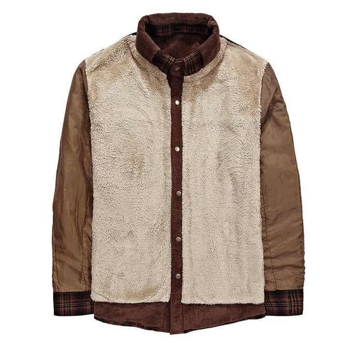 Winter Jacket Men Thicken Warm Fleece Jackets Coats Pure Cotton Plaid Jacket Military Clothes - Clevecorner