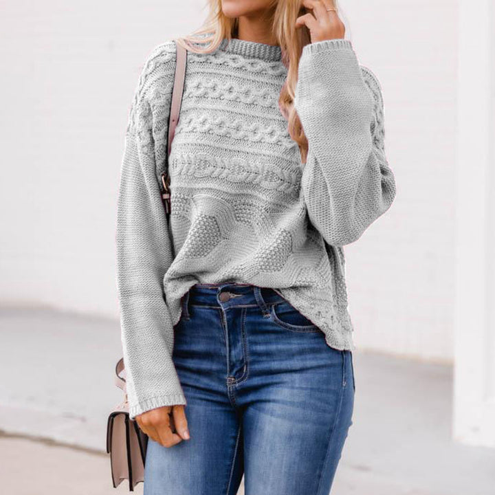 Women's Knitwear Round Neck Pullover Twist Sweater - Clevecorner