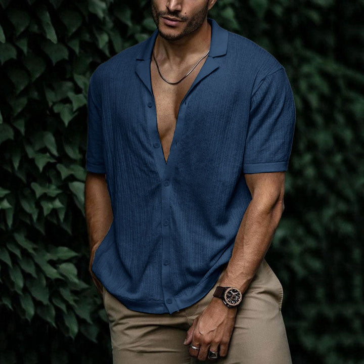 Men's Retro Casual Solid Color Top
