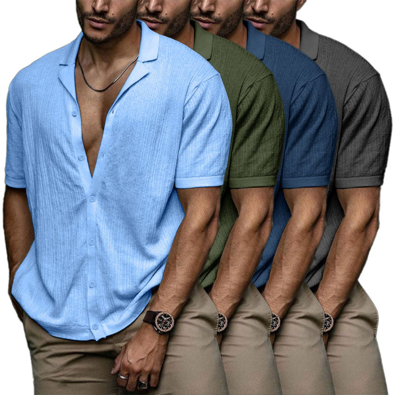 Men's Retro Casual Solid Color Top