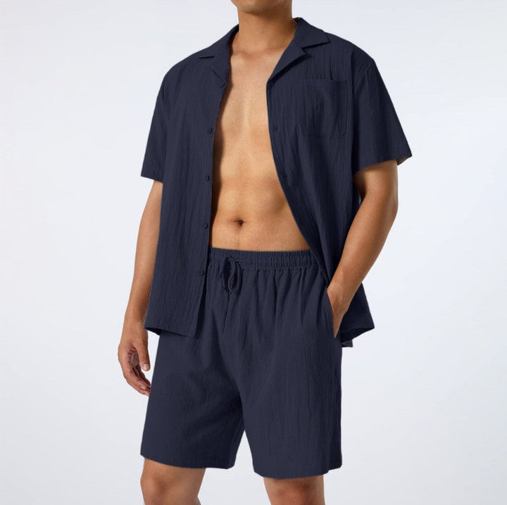 Effortlessly Stylish Men's Two-Piece Set of Loose Casual Shirts