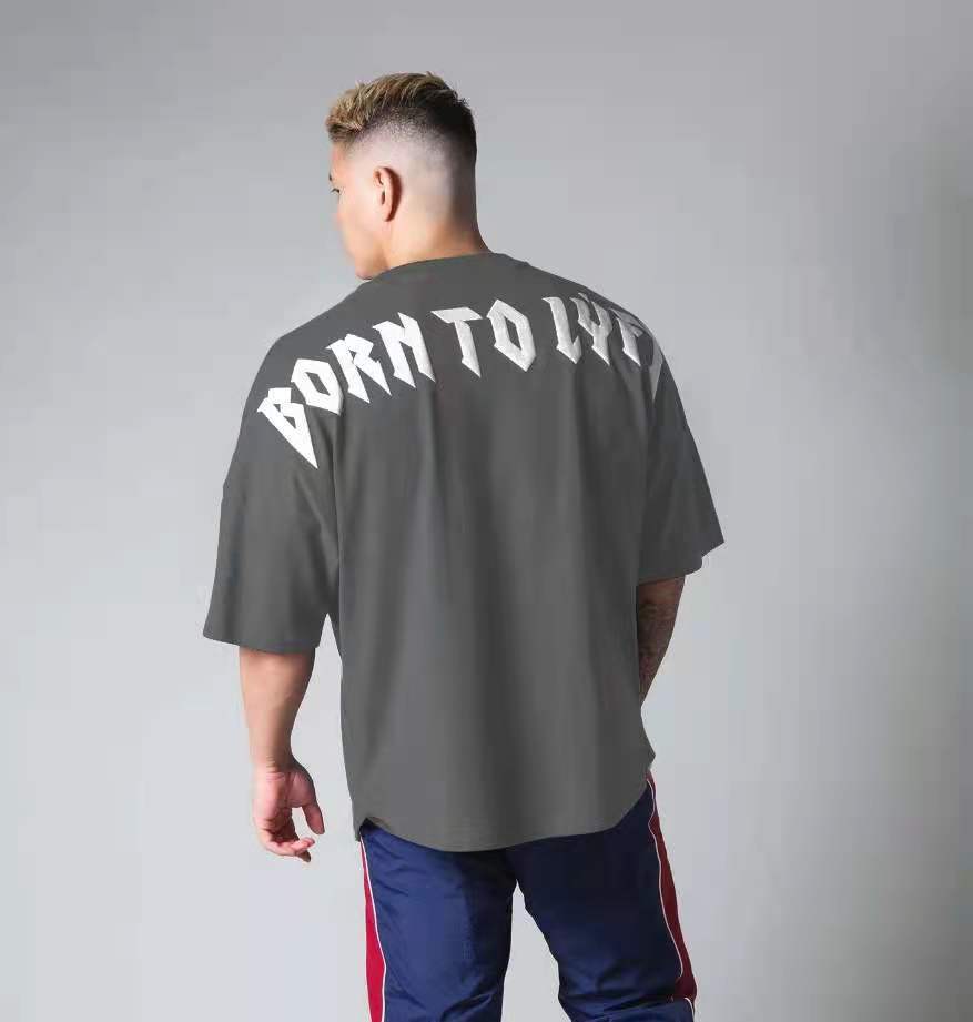 Men's Fitness Loose Top Elastic Short Sleeve