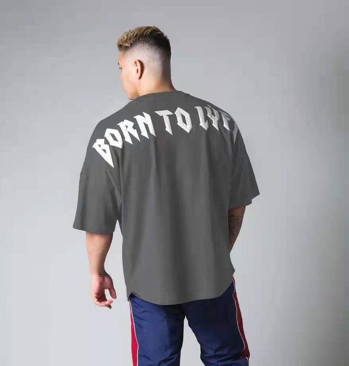 Men's Fitness Loose Top Elastic Short Sleeve