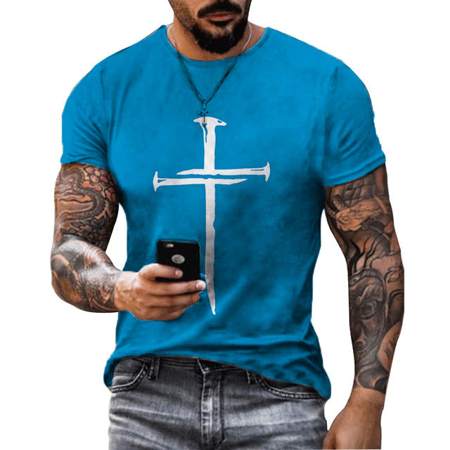 Dynamic Summer 3D Printed Hip Hop Men's Sports Tee