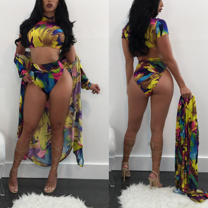 Fashion Printing 3 Pieces Swimsuit