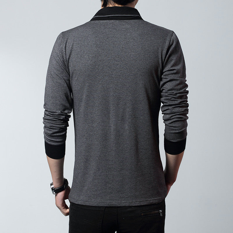 New Autumn Men's V-Neck T-Shirt