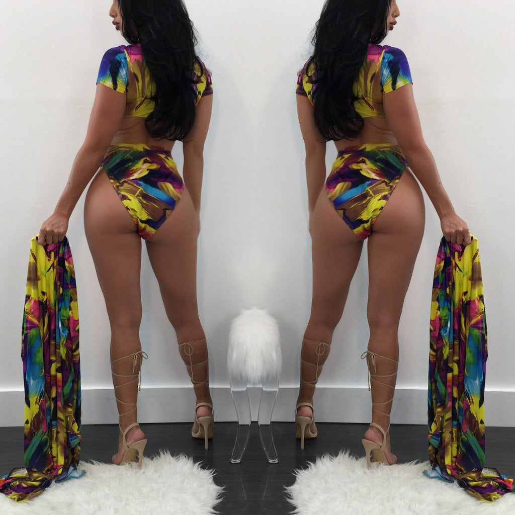 Fashion Printing 3 Pieces Swimsuit