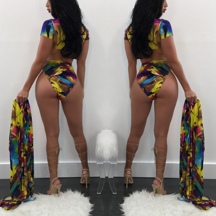 Fashion Printing 3 Pieces Swimsuit