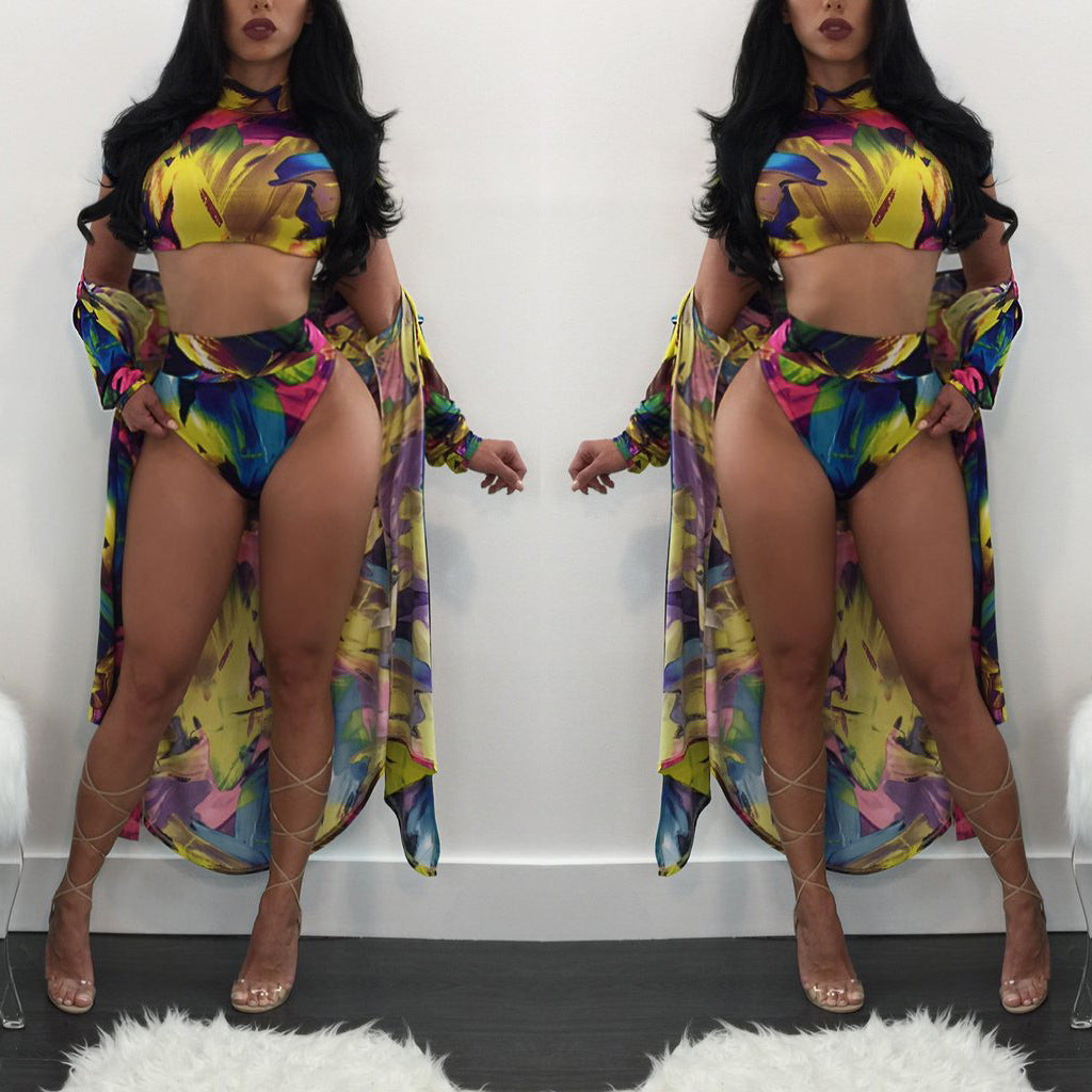 Fashion Printing 3 Pieces Swimsuit
