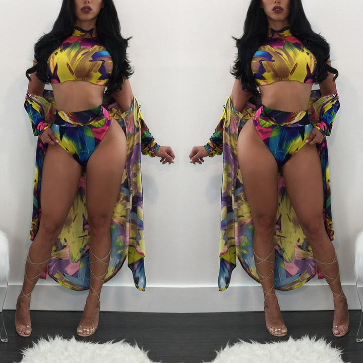 Fashion Printing 3 Pieces Swimsuit