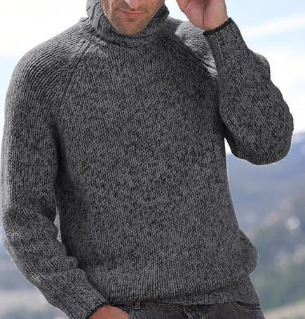 Pure Color All-matching Men's Turtleneck Fashion Sweater