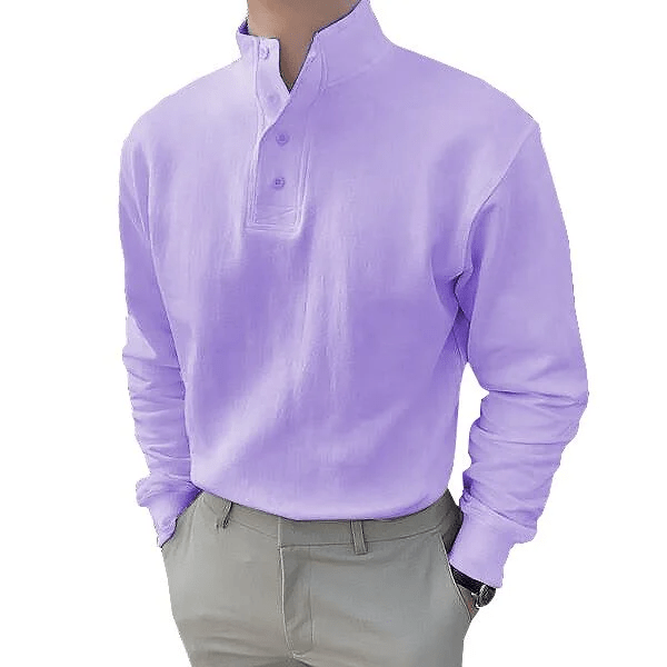 Gentleman's Stand-up Collar Long-sleeved Shirt