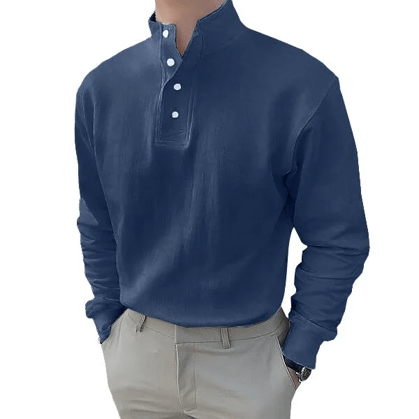 Gentleman's Stand-up Collar Long-sleeved Shirt
