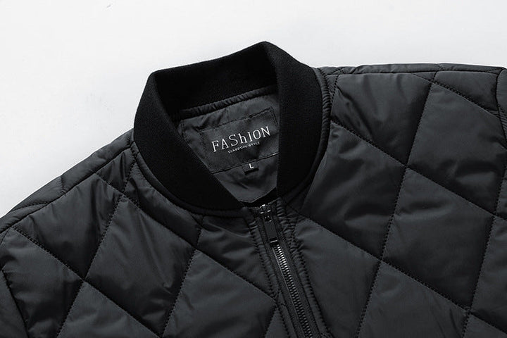 Monochrome Cotton-Padded Coat with European and American Style